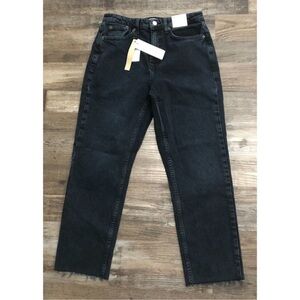 Topshop Women's Dark Denim Jeans High Waisted Straight Leg Size US 2 - W25 L30